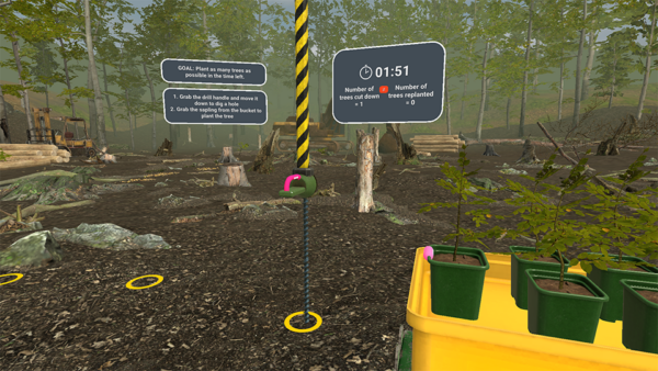 Screenshot from the amazon rainforest virtual reality module.