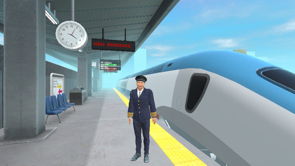 Screenshot of virtual reality module on a high-speed train module